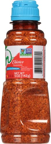 Tajin Clásico Reduced Sodium Seasoning, Authentic Mexican Chile Lime Spice Blend for Fruit, Vegetables, Salad Bowls, Avocado, Cucumber, and Fresh Produce, Zesty Flavor Enhancer, 5 oz, (Pack of 1)