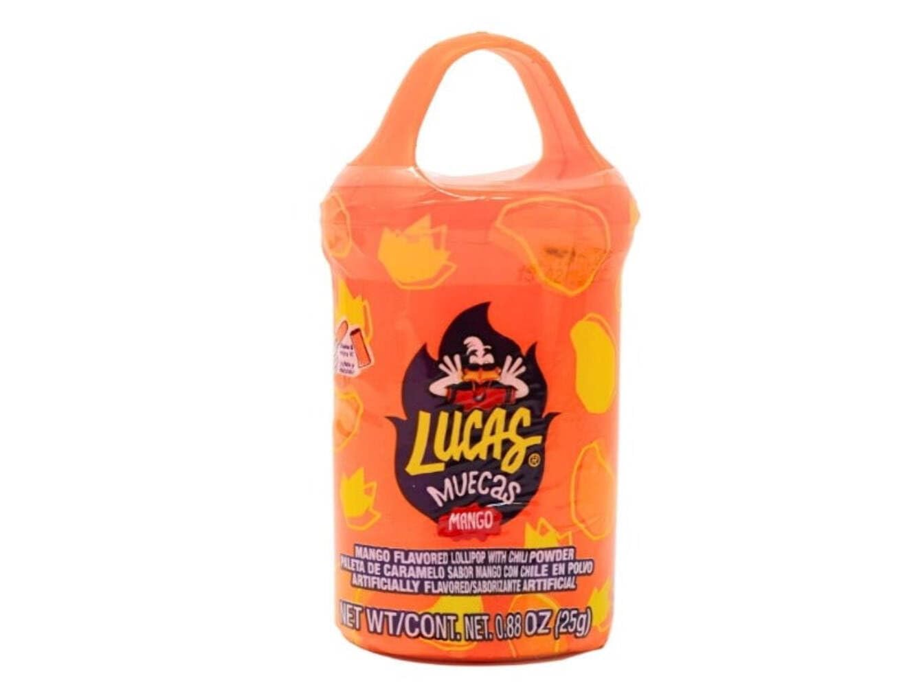 Lucas Muecas Lollipop Chamoy Flavor Candy, 0.96oz - 10 Pieces Pack for Treats, Snack, Parties, Piñatas