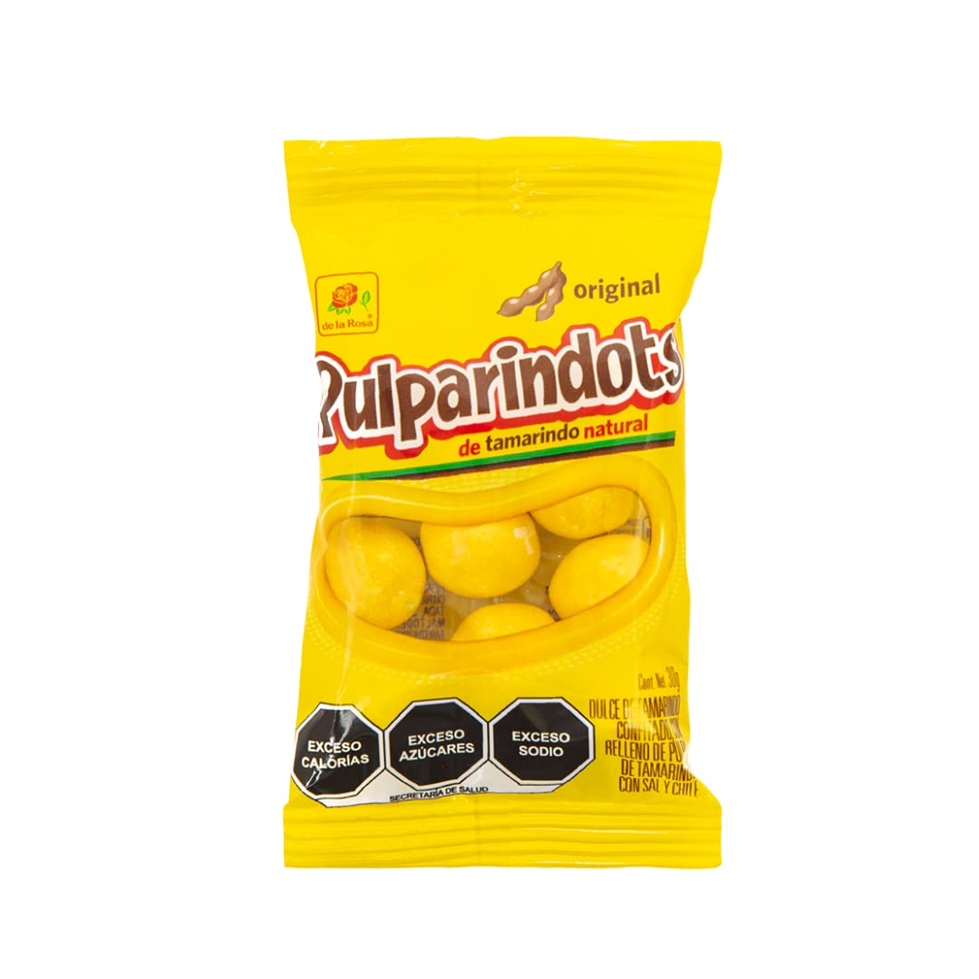 De La Rosa Pulparindots Combo Coated Tamarind Candy 12 pockets10 pcs each Original and Extra Spicy Combo