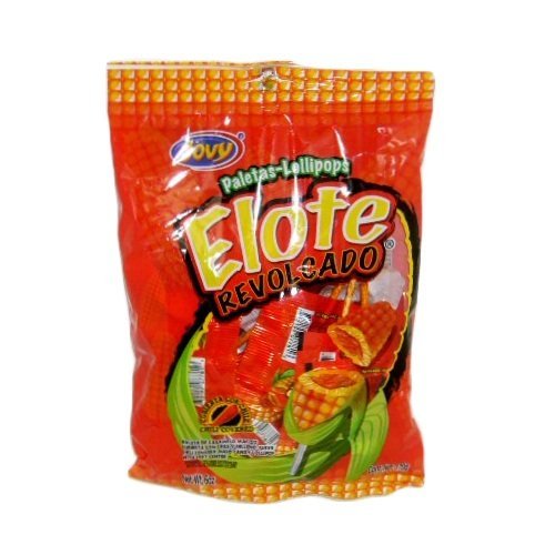 Jovy Elote Revolcado Chili Covered Mexican Lollipops, 600 Grams, 1.3 Pounds