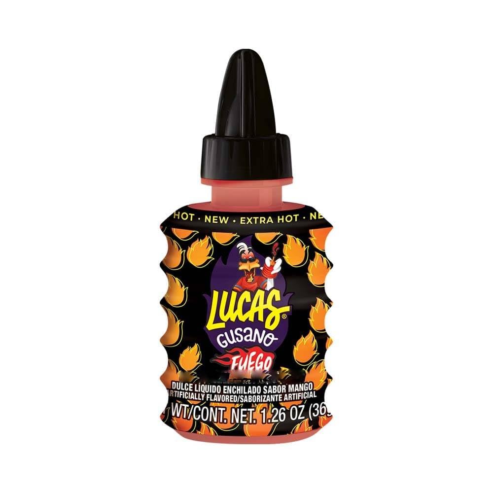 Lucas Chamoy Flavored Hot Liquid Candy, Gusano, 10 Pieces, 1.26 Ounces (Pack Of 10)