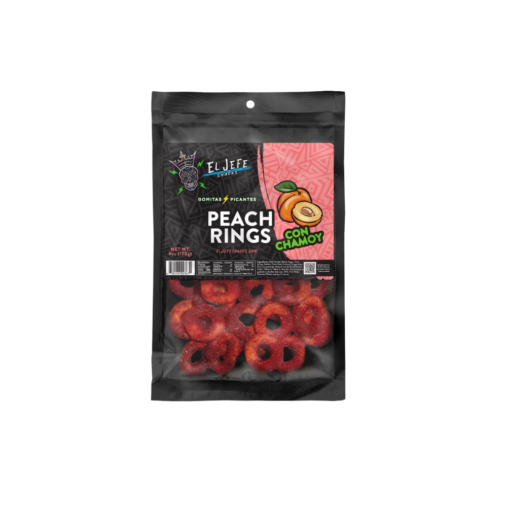 El Jefe Snacks Chamoy Red Ropes Candy – Sweet, Spicy & Tangy Mexican Chamoy Candy – Chewy Strawberry Ropes Coated in Chamoy – Gummy Candy, Authentic Mexican Snack, 6oz