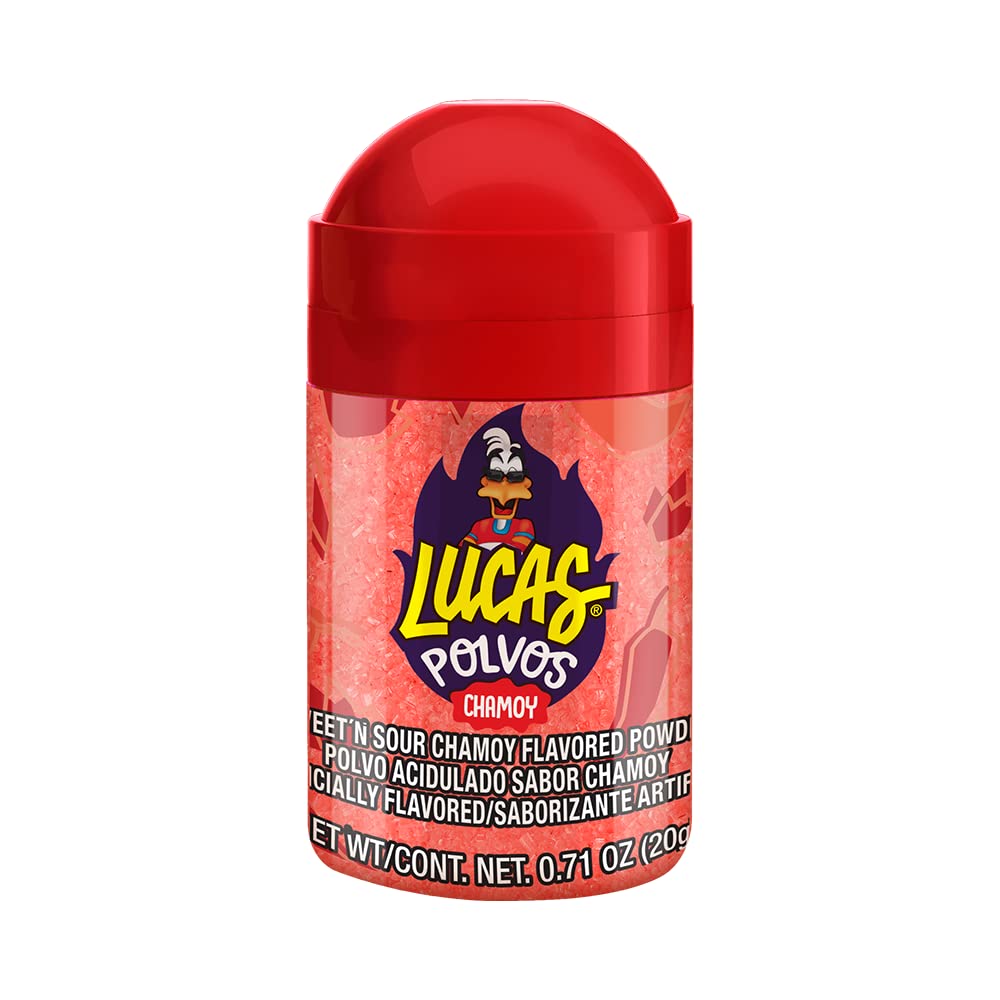 Lucas Powder Chamoy Flavored Candy, 0.71oz - 10 Pieces Pack for Treats, Fruit, Parties, Piñatas – Perfect treat for Easter Baskets