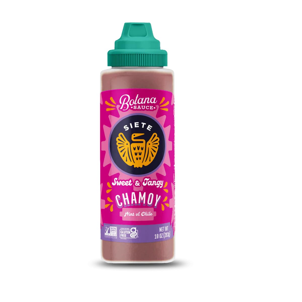 Siete Chamoy Botana Hot Sauce | Gluten Free | Vegan | Preservative Free | Non GMO | 10 Oz. Bottle (Pack of 4)