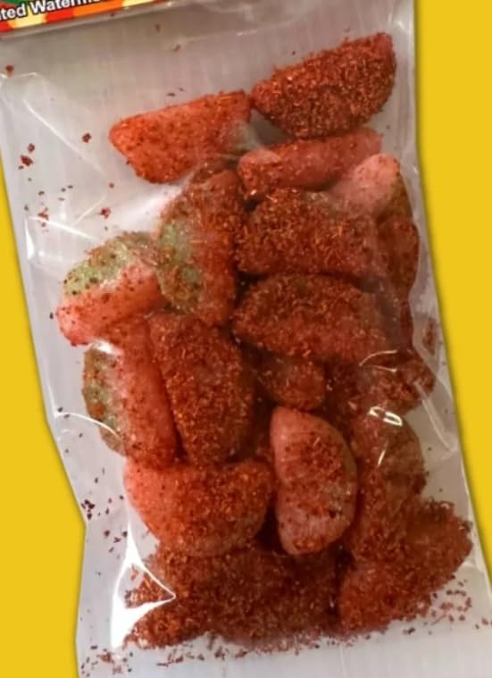 bloody sour watermelon gummys mexican dulces enchilados w/chamoy dip 11oz