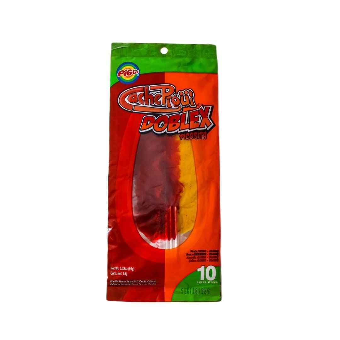 Dulces Pigui Slaps Green Apple Flavor Paletas Mexican Candy (10 Lollipops)
