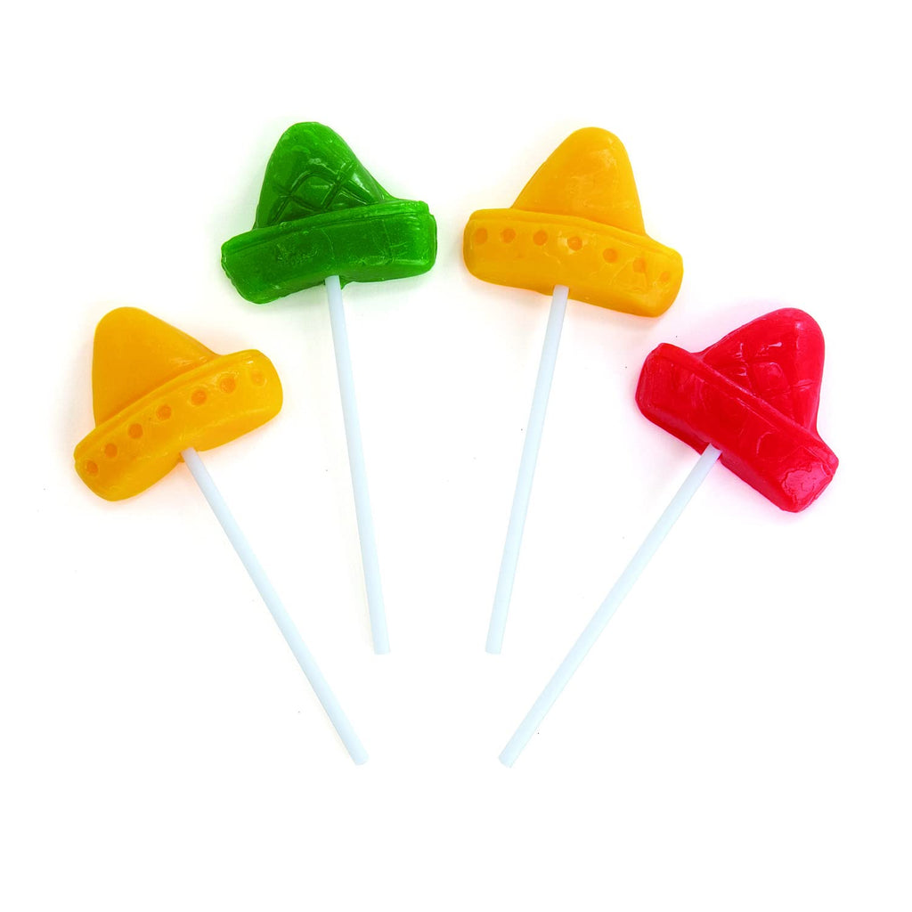 Fun Express Sombrero Suckers, Set of 12, Multi Color | Individually Wrapped, Fiesta And Cinco De Mayo Candy