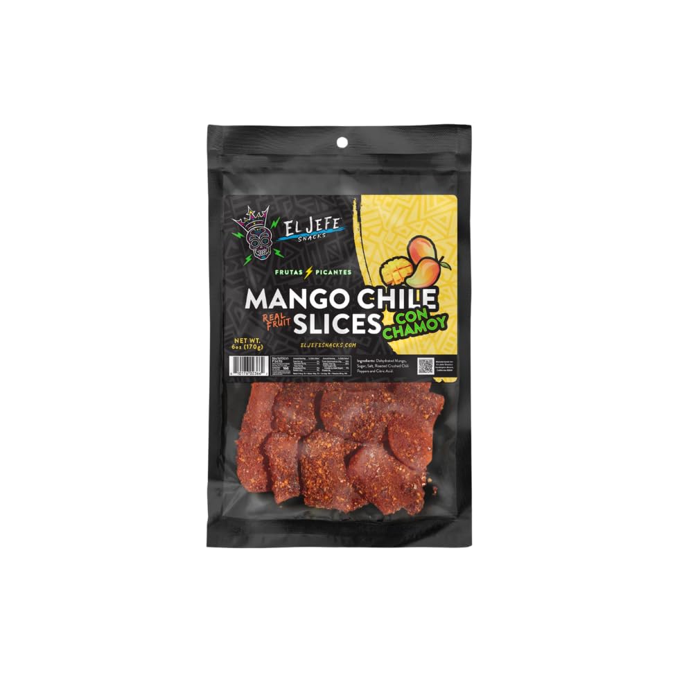 El Jefe Snacks Chamoy Red Ropes Candy – Sweet, Spicy & Tangy Mexican Chamoy Candy – Chewy Strawberry Ropes Coated in Chamoy – Gummy Candy, Authentic Mexican Snack, 6oz