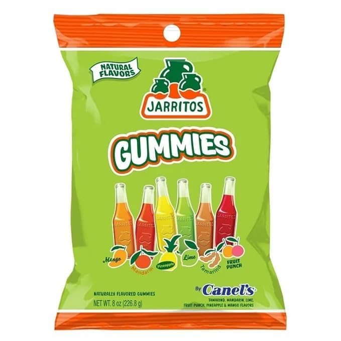 Canel’s Jarritos Gummies Candy – 8 oz Bag – Mixed Fruit Flavors – Vegan Mexican Gummy Treats