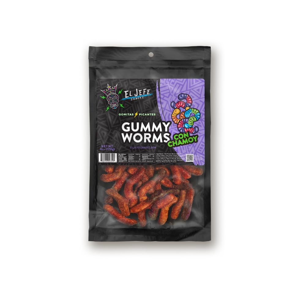 El Jefe Snacks Chamoy Red Ropes Candy – Sweet, Spicy & Tangy Mexican Chamoy Candy – Chewy Strawberry Ropes Coated in Chamoy – Gummy Candy, Authentic Mexican Snack, 6oz