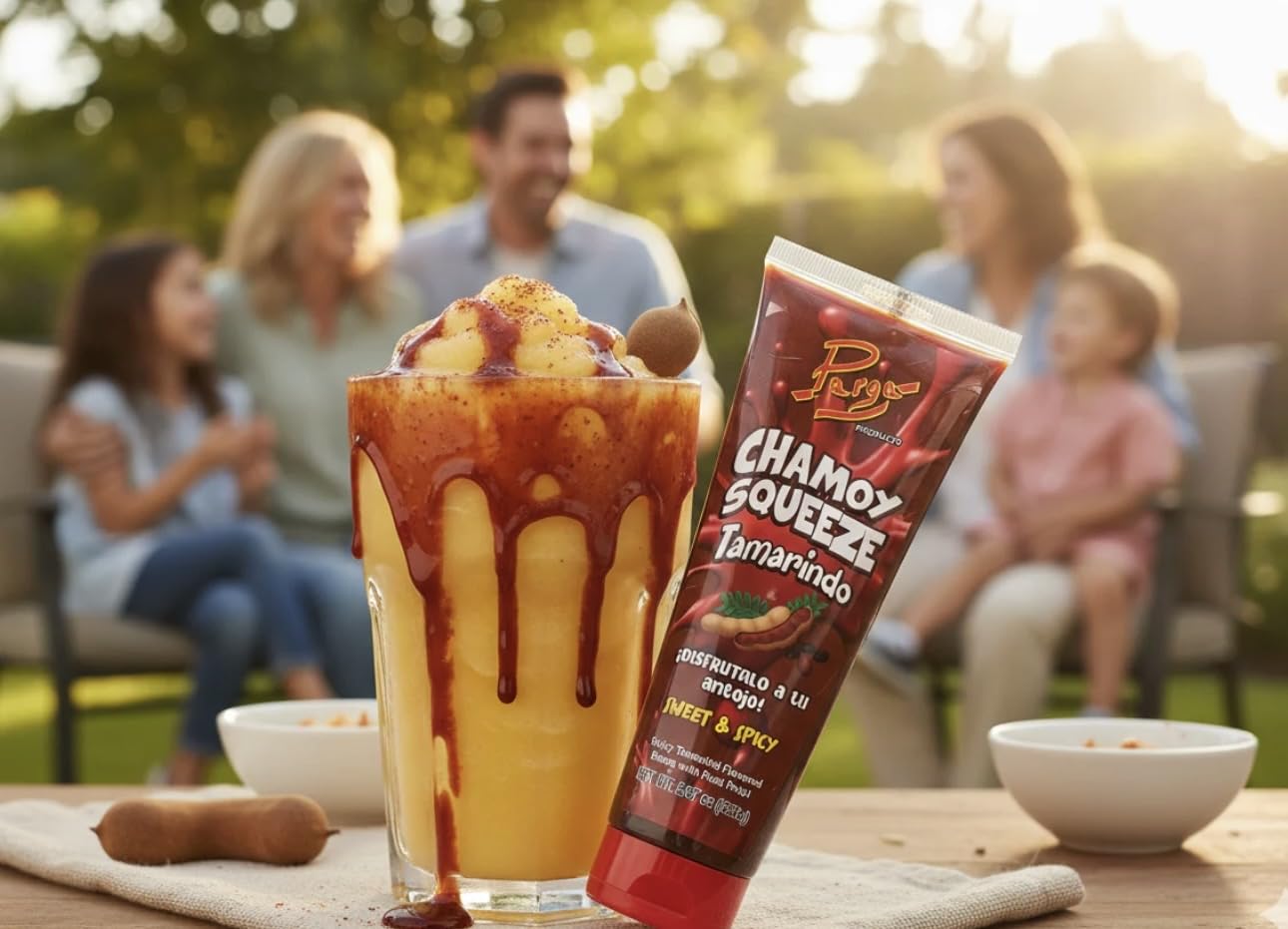 CHAMOY SQUEEZE VARIETY sauce with pulp mango watermelon & tamarind for a spicy tangy & sweet flavor 3 pk