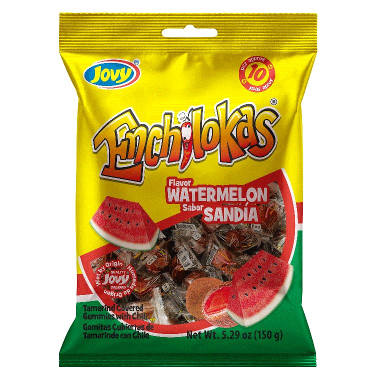 Needzo Mexican Candy, Watermelon Flavored Gummy Candies with Spicy Chili Powder, 6 Ounces (Pack of 2)