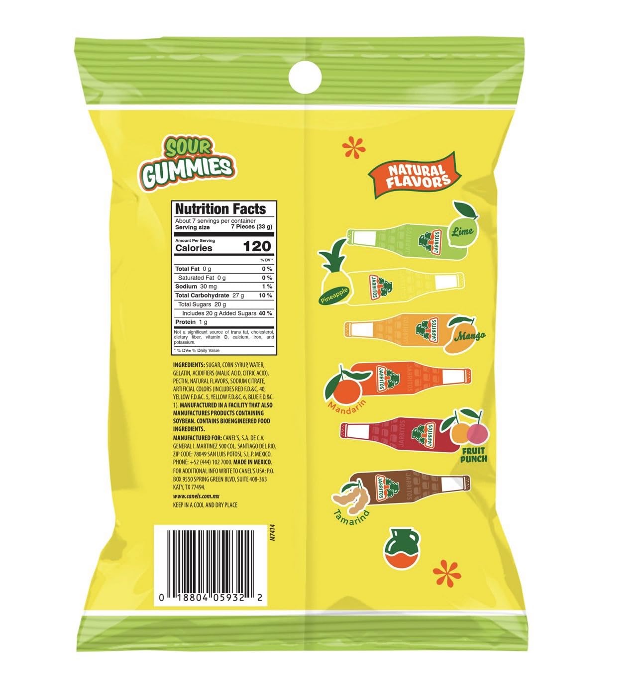 Jarritos gummies fruit flavored original sour & spicy mexican candy 8oz 3 pk