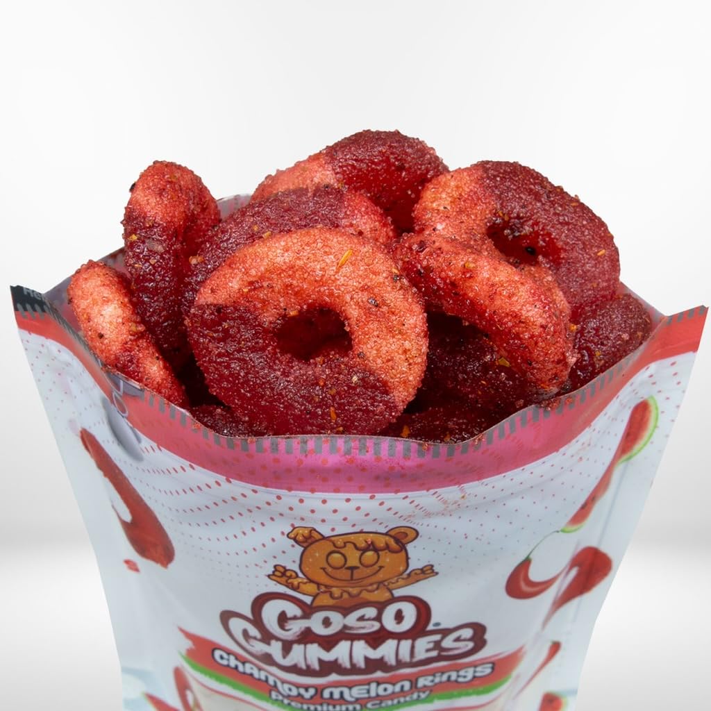 Goso Gummies Chamoy Watermelon Rings 8oz Spicy Sweet Watermelon Gummy Candy Mexican Style Candy Snack