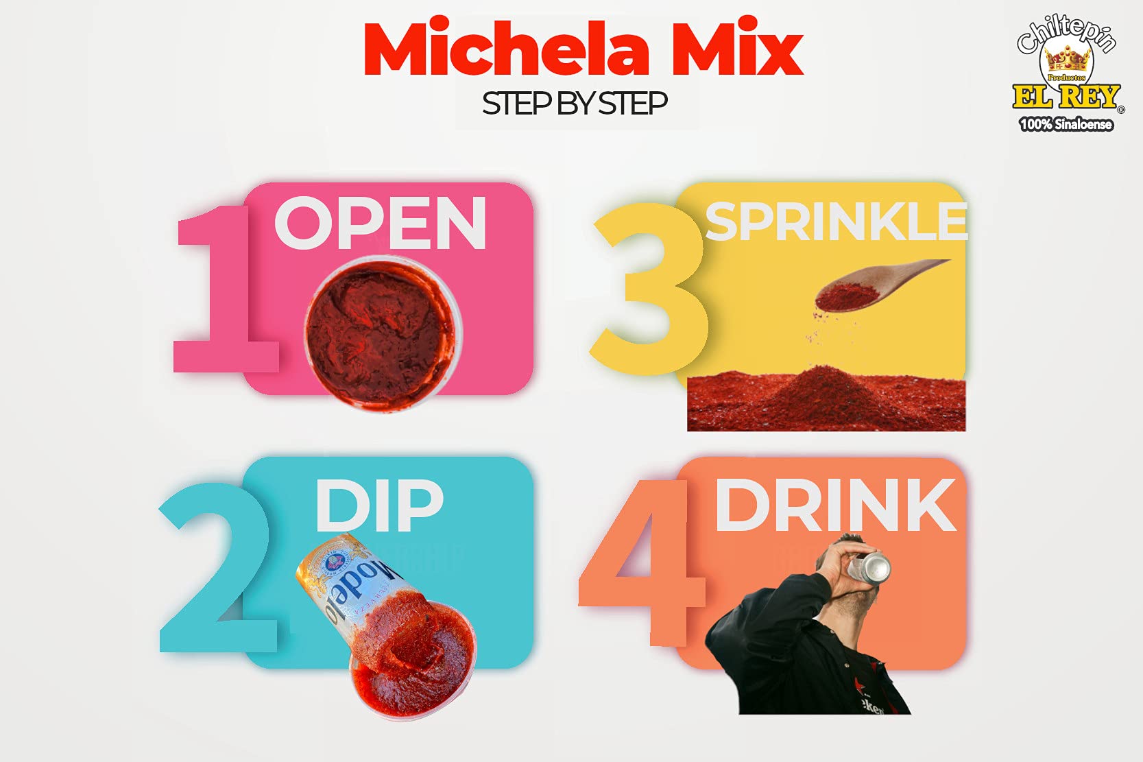 Michela Mix 2 Pack, Chamoy michelada Rimmer, Rimming Dip, Michelada and Fruit Dip, Chiltepin El Rey (Mango)
