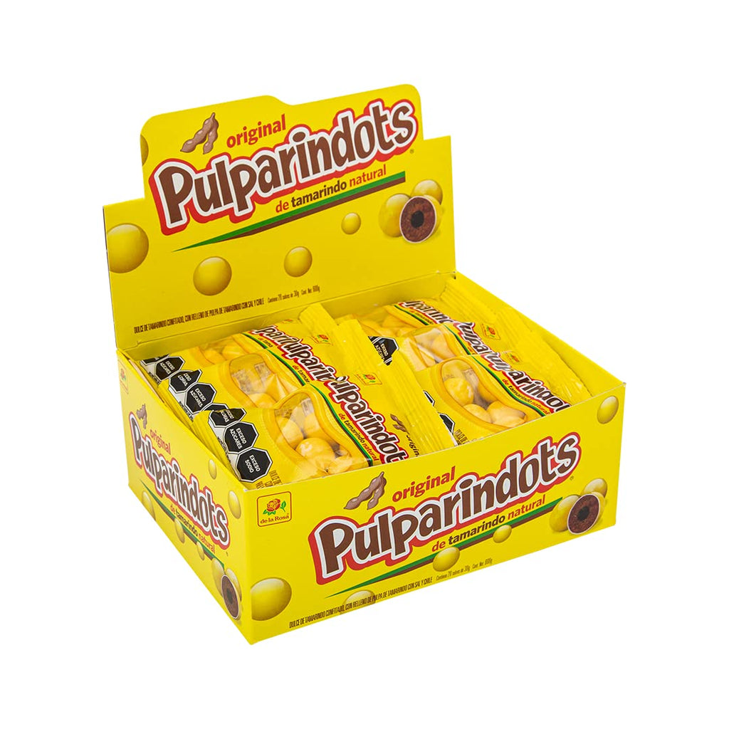 De La Rosa Pulparindots Combo Coated Tamarind Candy 12 pockets10 pcs each Original and Extra Spicy Combo