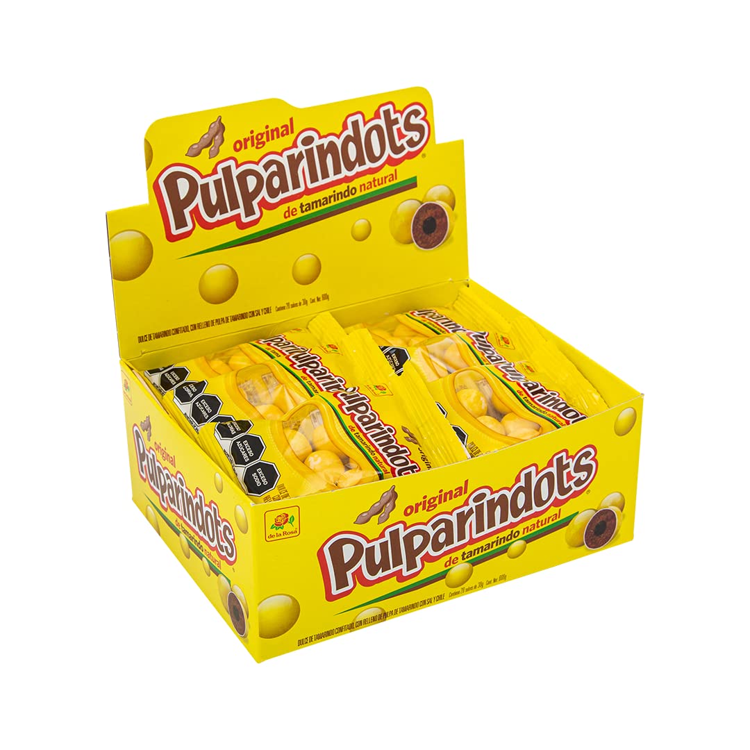 De La Rosa Pulparindots Combo Coated Tamarind Candy 12 pockets10 pcs each Original and Extra Spicy Combo