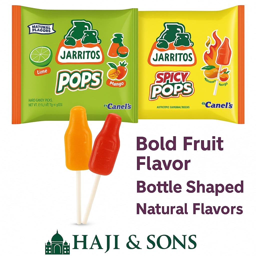 Canels Jarritos Lollipops 2-Pack Bundle – 38 Bottle-Shaped Pops – Mexican Hard Candy with Natural Flavors – Tamarind, Mango, Lime, Chili (Spicy + Spicy)