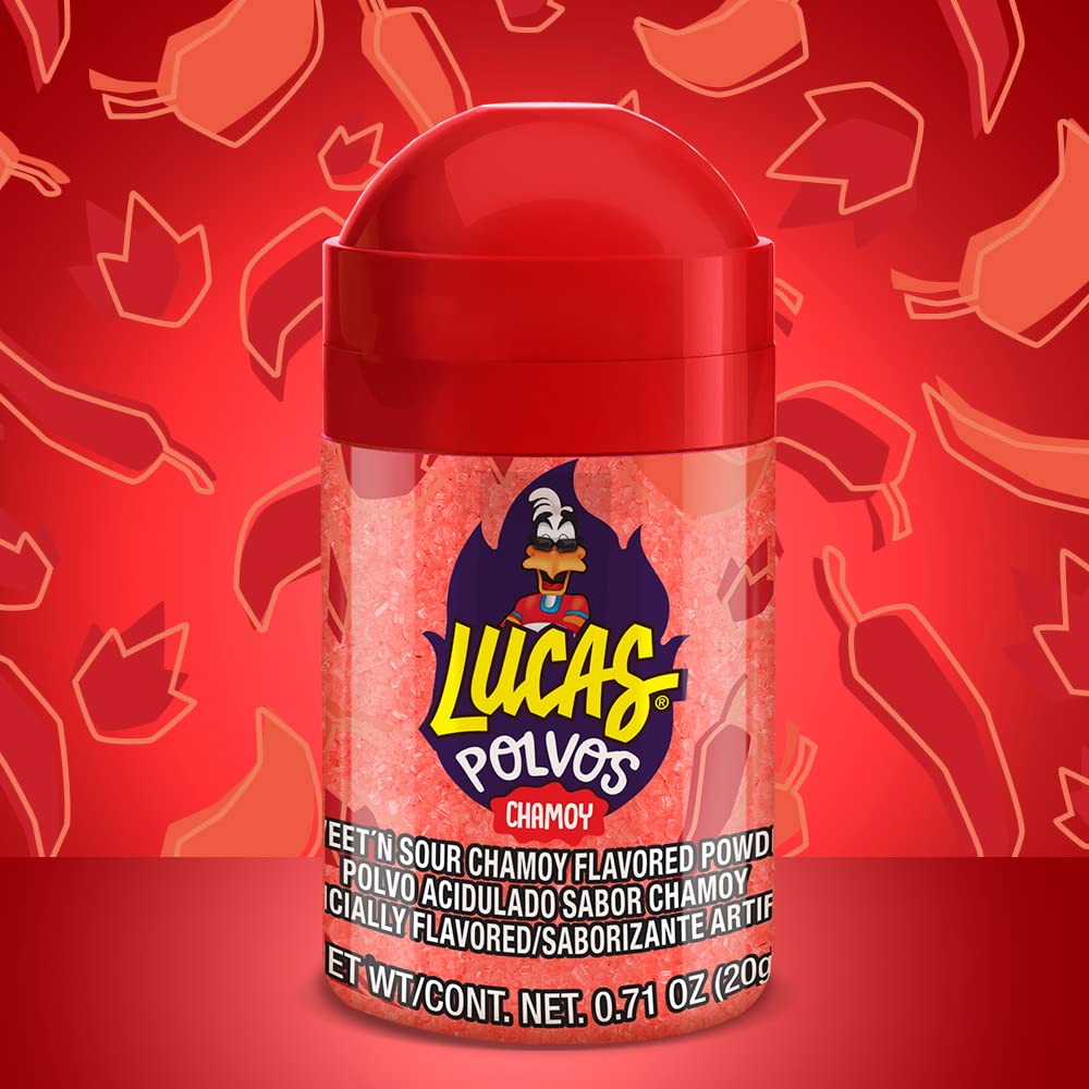 Lucas Powder Chamoy Flavored Candy, 0.71oz - 10 Pieces Pack for Treats, Fruit, Parties, Piñatas – Perfect treat for Easter Baskets