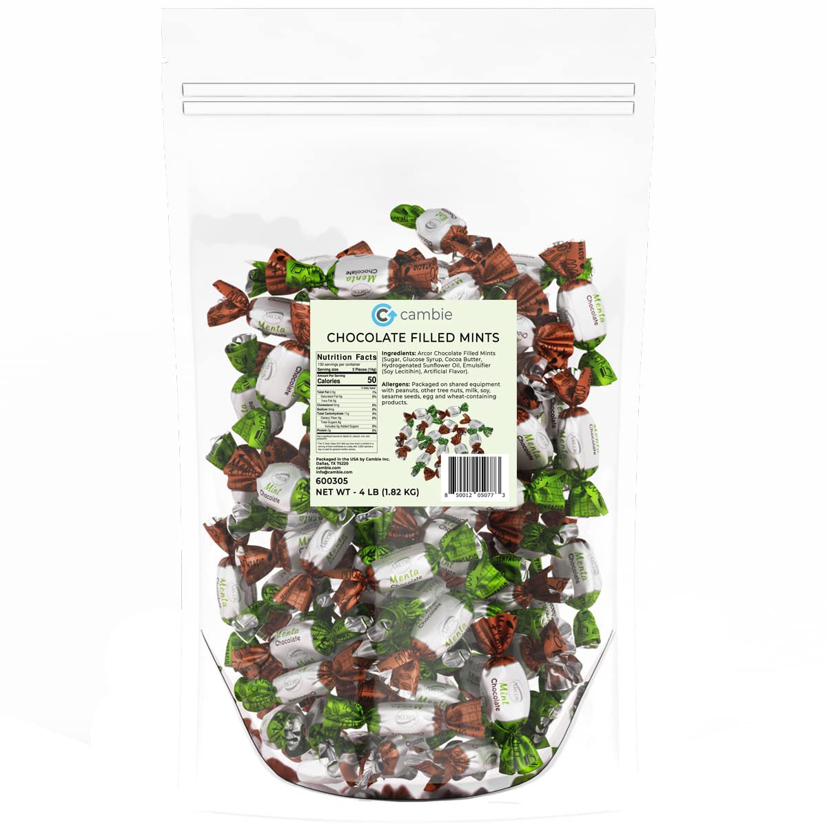 Strawberry Hard Candy Individually Wrapped by Cambie, 2 lbs of Strawberry Candy with a Deliciously Sweet Hard Exterior with a Soft, Fruit-Filled Center