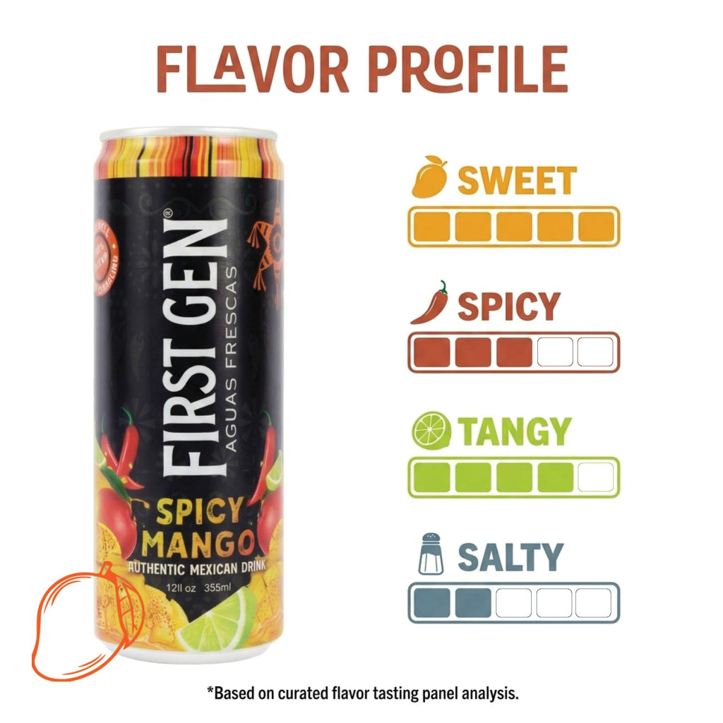 Drink Mexican Spicy Watermelon Drink – Non Carbonated, Non-Alc, Caffeine Free Aguas Frescas with Real Watermelon Juice & Chili Peppers, Sweet Tangy Salty Flavor- First Gen Authentic Mexican Watermelon Fruit Juice Drink - 12 fl oz Cans, 6 Pack