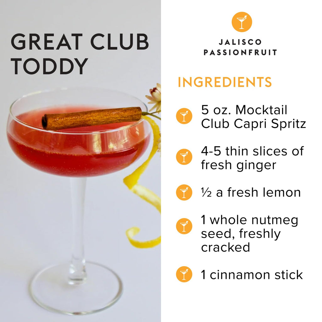 Mocktail Club Jalisco Passionfruit Sparkling Non-Alcoholic Cocktail 12oz (12pk), 80 Cals, Gluten-Free, No Artificial Ingredients, Zero Proof – with Passionfruit