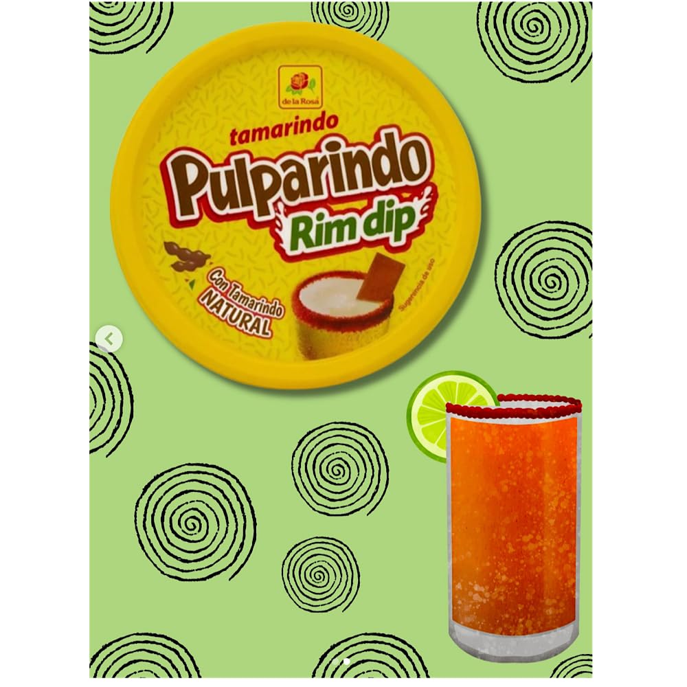 De La Rosa Pulparindo Rim Dip Paste With Real Fruit, Great for fruit, candy, cocktails, micheladas, and more! 8 Oz (8 Oz, ORIGINAL)