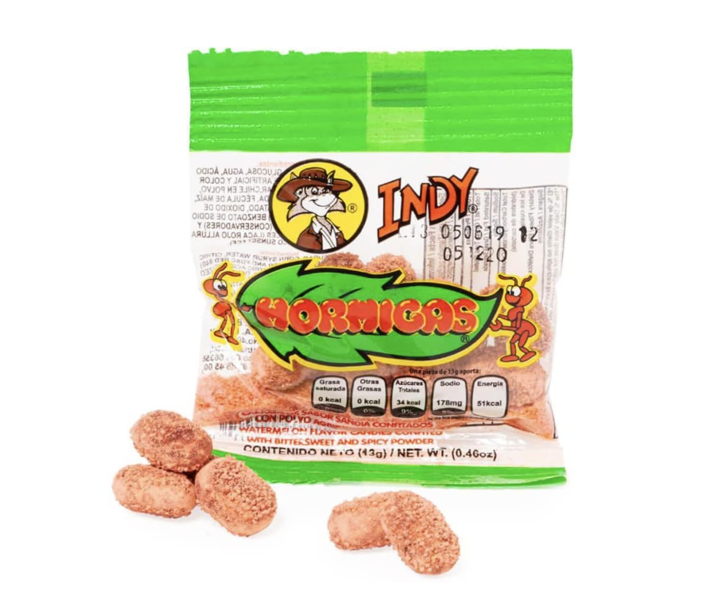 2 Packs - Hormigas Watermelon Flavor Mexican Candies Confited with Spicy Powder 24 pcs