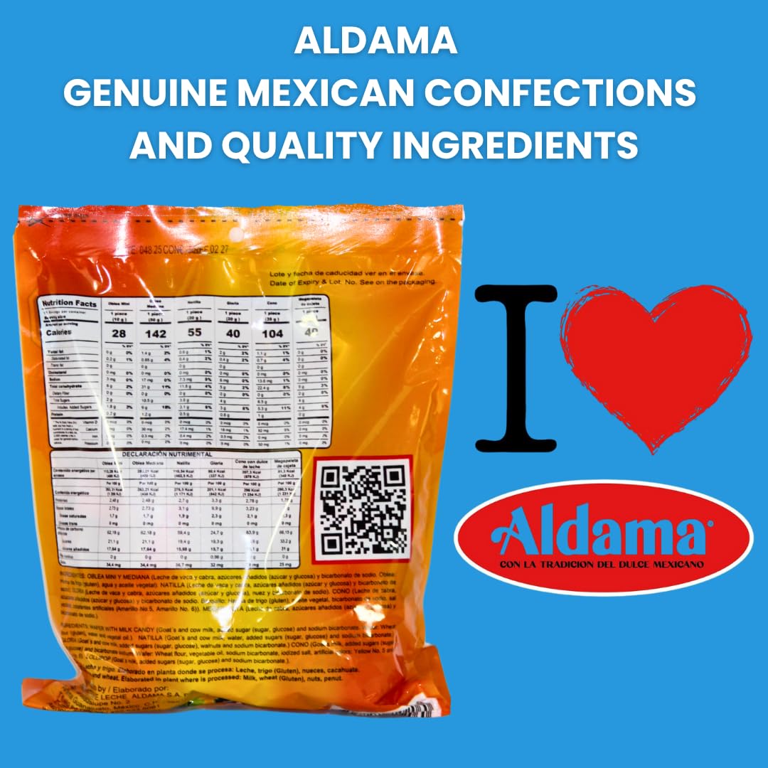 ALDAMA Megasurtido Bag (12-Count) – Assorted Mexican Candy | Wafer, Caramel & Chewy Traditional Sweets | Authentic Latin Flavor Variety Pack