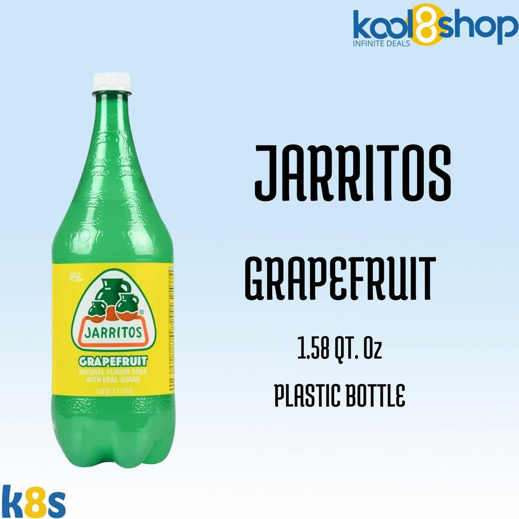 Jarritos Variety Collection Mexican Soft Soda Drink Flavors May Vary 1.5 Lt Plastic Bottles 5-Pack + 15 Sugarcane Disposable Straws by KOOL8SHOP Infinite Deals