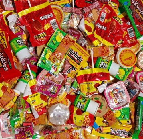Mexi-Mix Box Mexican Candy Assortment. 86 count. Care Package Variety of Spicy Candy Box Gift Bulk Dulces Mexicanos Snack Include: Obleas Duvalin Lucas Vero Mango Pulparindo Pelon Pelo Rico