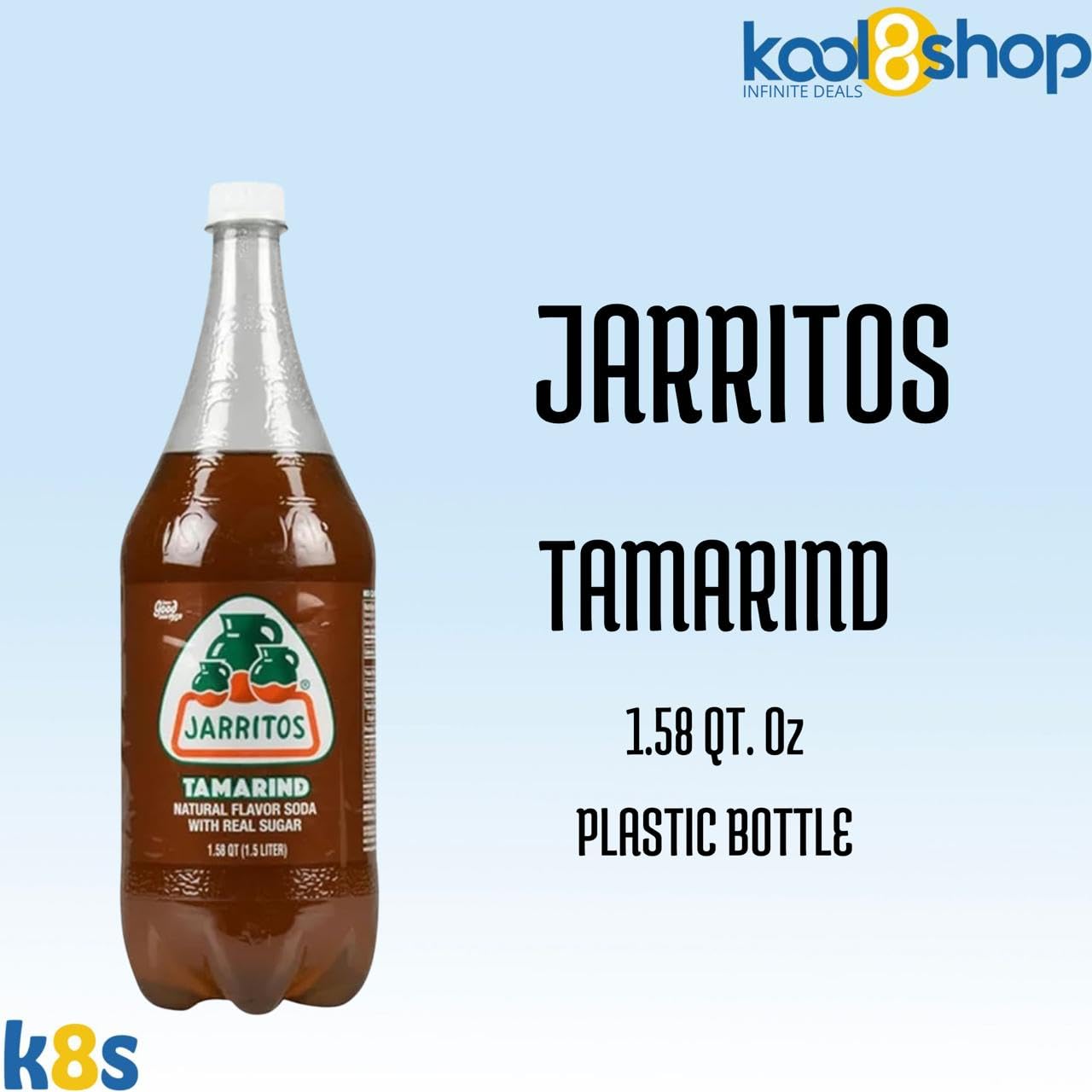 Jarritos Variety Collection Mexican Soft Soda Drink Flavors May Vary 1.5 Lt Plastic Bottles 5-Pack + 15 Sugarcane Disposable Straws by KOOL8SHOP Infinite Deals
