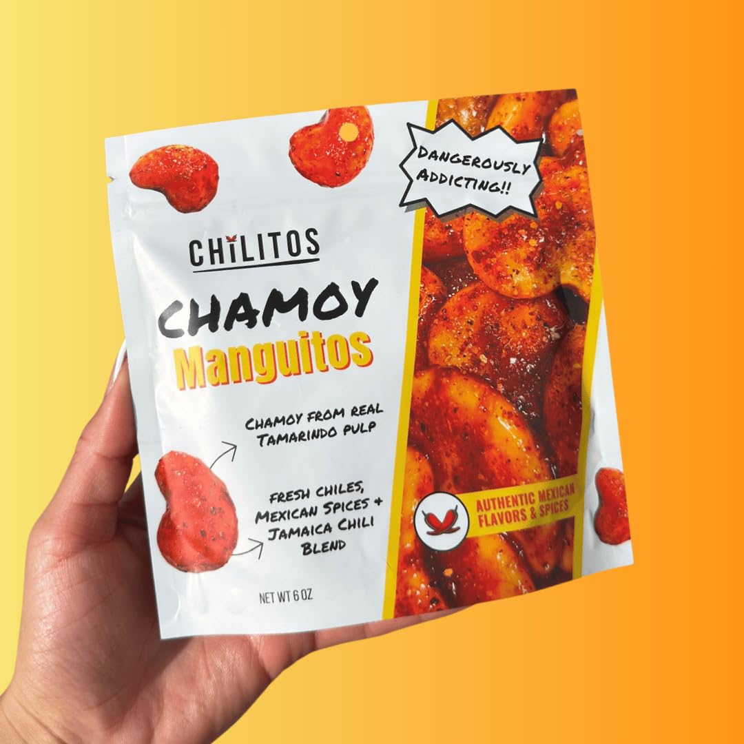 Chilitos Sweet, Sour & Spicy Chamoy Candy - Mexican Gummy Candy & Chamoy Gushers for All Ages, Authentic Dulces Mexicanos Enchilados as Seen on TikTok! (8 oz Jar, Gusher Balls Jar)