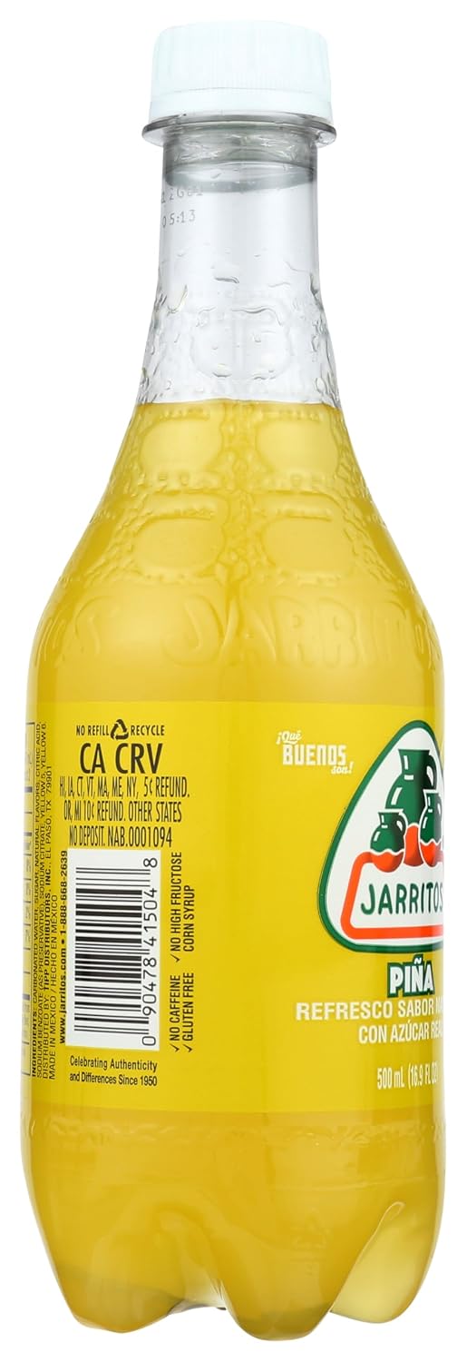 Jarritos Drink, Pineapple, 16.9 Ounce (Pack of 24)