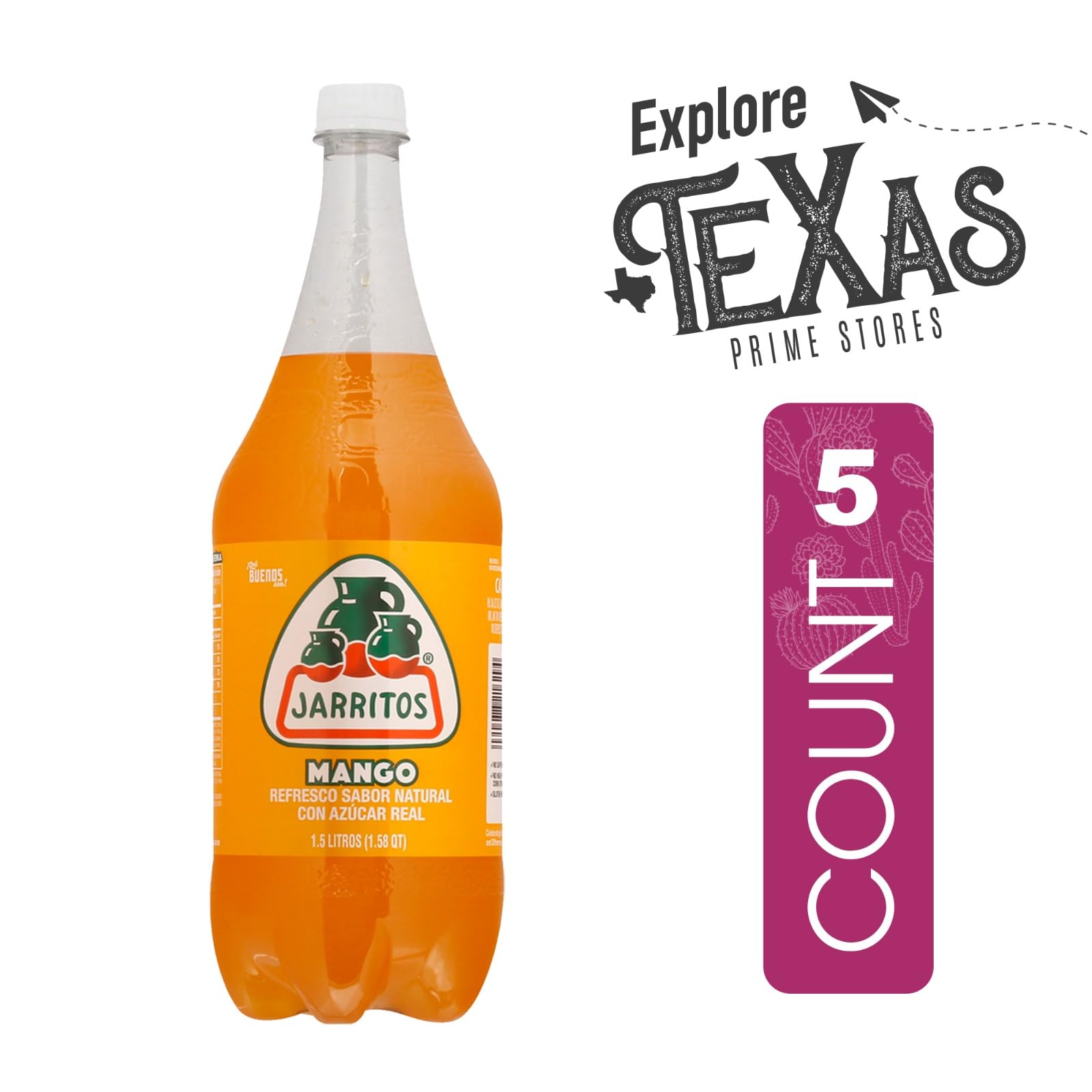 Jarritos 5-Pack of Lime Mexican Soft Drink Plastic Bottle 50.7 fl oz (1.5 lt) Made with 100% Natural Sugar