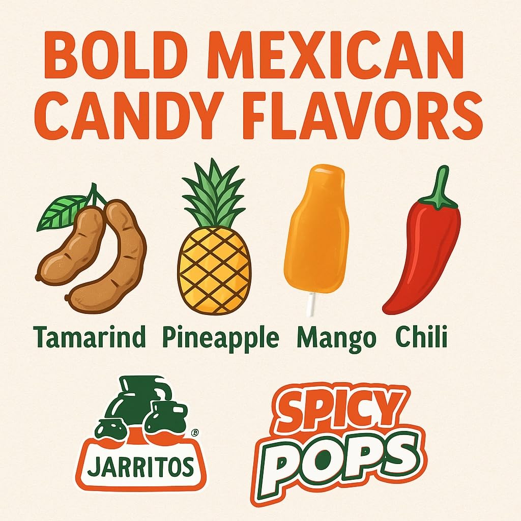 Canels Jarritos Lollipops 2-Pack Bundle – 38 Bottle-Shaped Pops – Mexican Hard Candy with Natural Flavors – Tamarind, Mango, Lime, Chili (Spicy + Spicy)