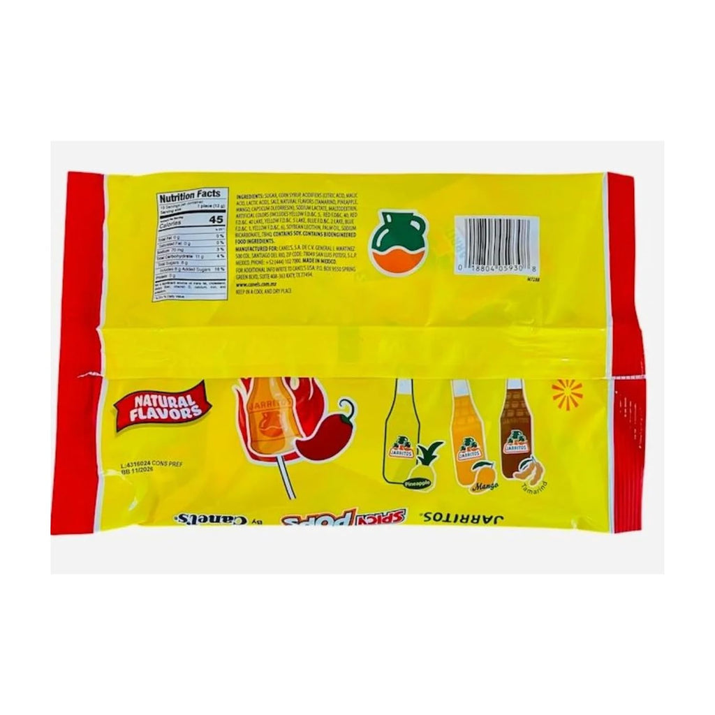 Jarritos Spicy Lollipops – 2 Pack Bottle-Shaped Mexican Hard Candy with Natural Fruit Flavors – Chili Candy Treats for Snacking & Gifting