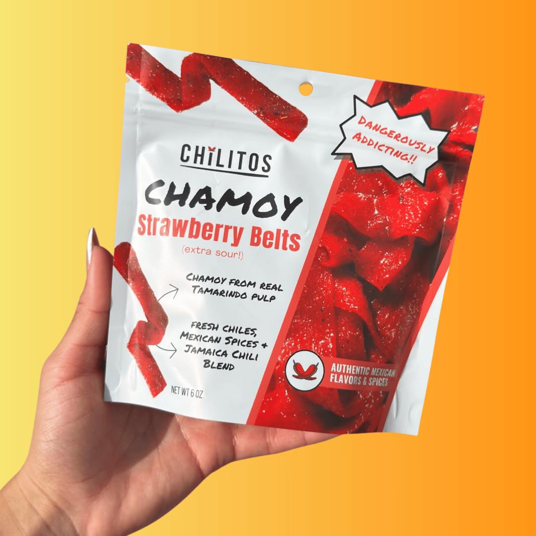 Chilitos Sweet, Sour & Spicy Chamoy Candy - Mexican Gummy Candy & Chamoy Gushers for All Ages, Authentic Dulces Mexicanos Enchilados as Seen on TikTok! (8 oz Jar, Gusher Balls Jar)
