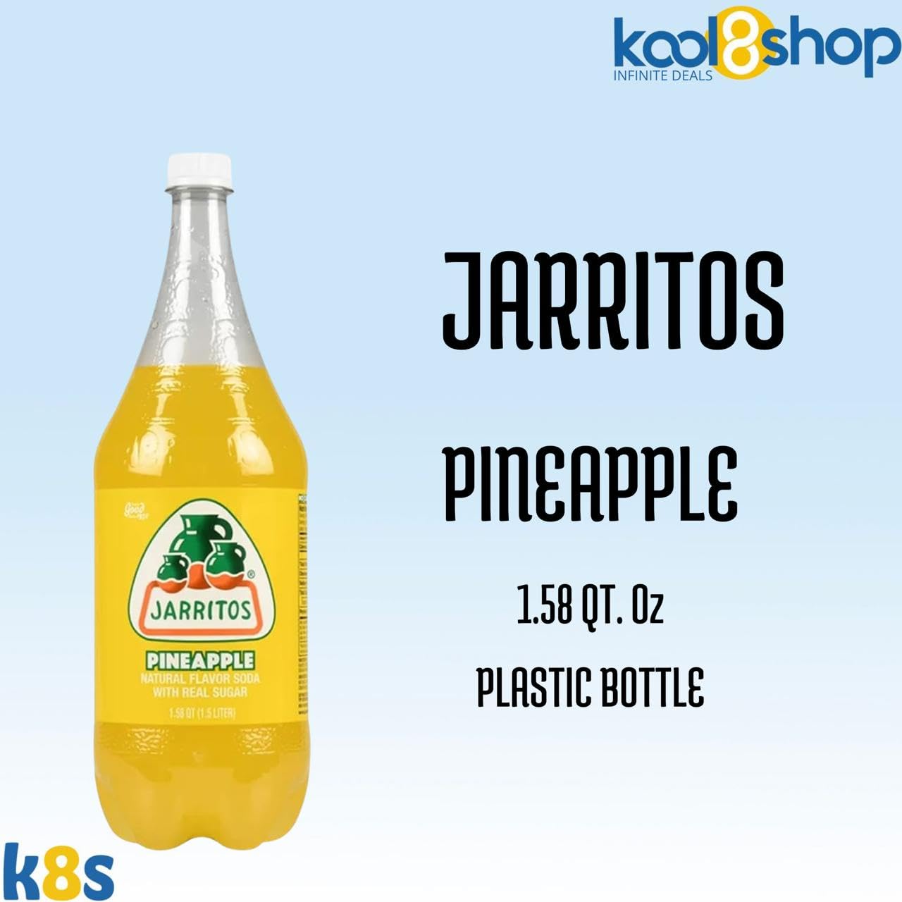 Jarritos Variety Collection Mexican Soft Soda Drink Flavors May Vary 1.5 Lt Plastic Bottles 5-Pack + 15 Sugarcane Disposable Straws by KOOL8SHOP Infinite Deals
