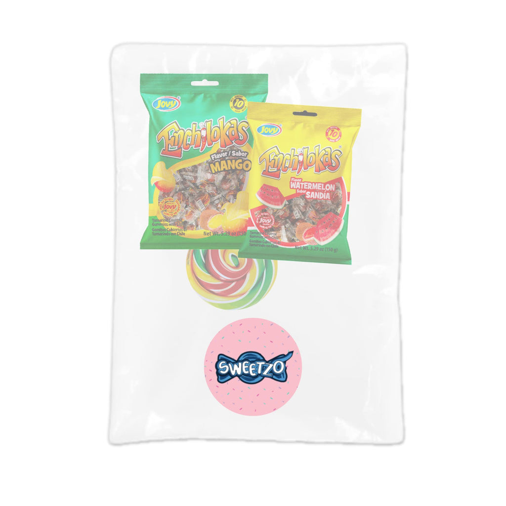 Sweetzo - Spicy Gummy Candy, Individually Wrapped Watermelon and Mango Tamarind Covered Gummies with Chili Powder, Shareable Mexican Candy Bags 5.29 ounce, Pack of 2 (Watermelon Mango)
