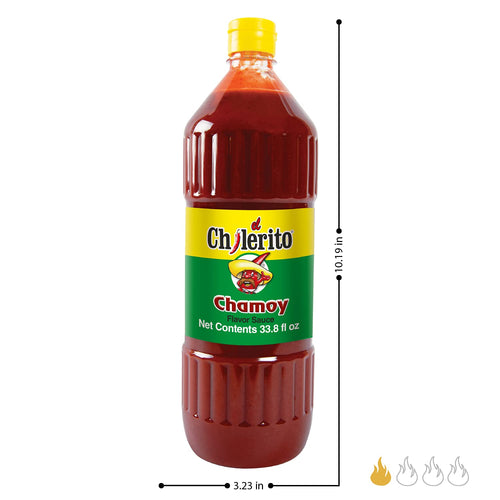 (3 Pack) EL CHILERITO Salsa Sabor Chamoy 1L/ 33.8 Fl. Oz - Mexican Flavor - For Sharing with Friends and Family - Mexican Chile- Kosher