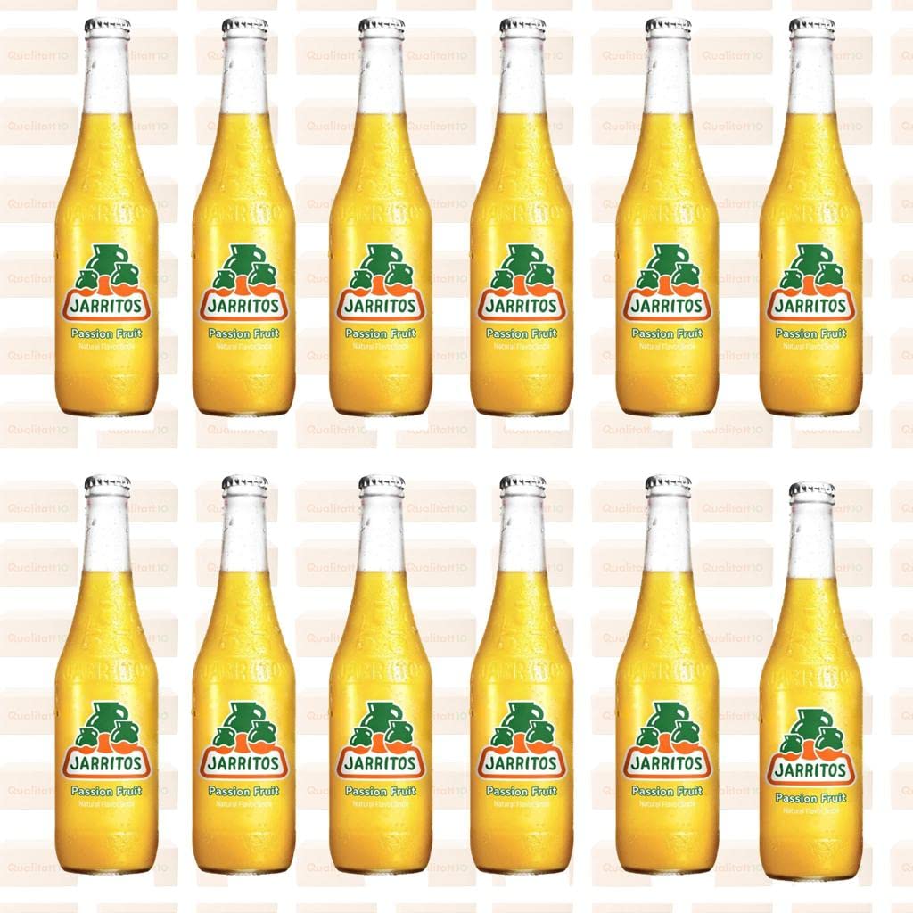 QUALITATT 10 Jarritos Mexican Soft Soda Drink Passion Fruit Glass Bottle 12 fl oz 12 Pack by Qualitatt