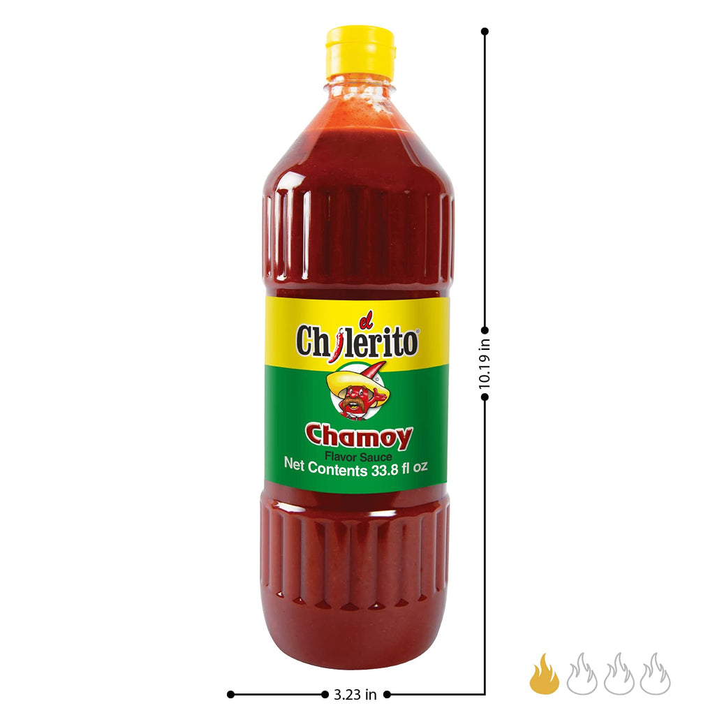 El Chilerito Chamoy Sauce 33.8 Fl. Oz / 1lt (Pack of 1) – Authentic Mexican Flavor – Perfect for Snacks and Drinks
