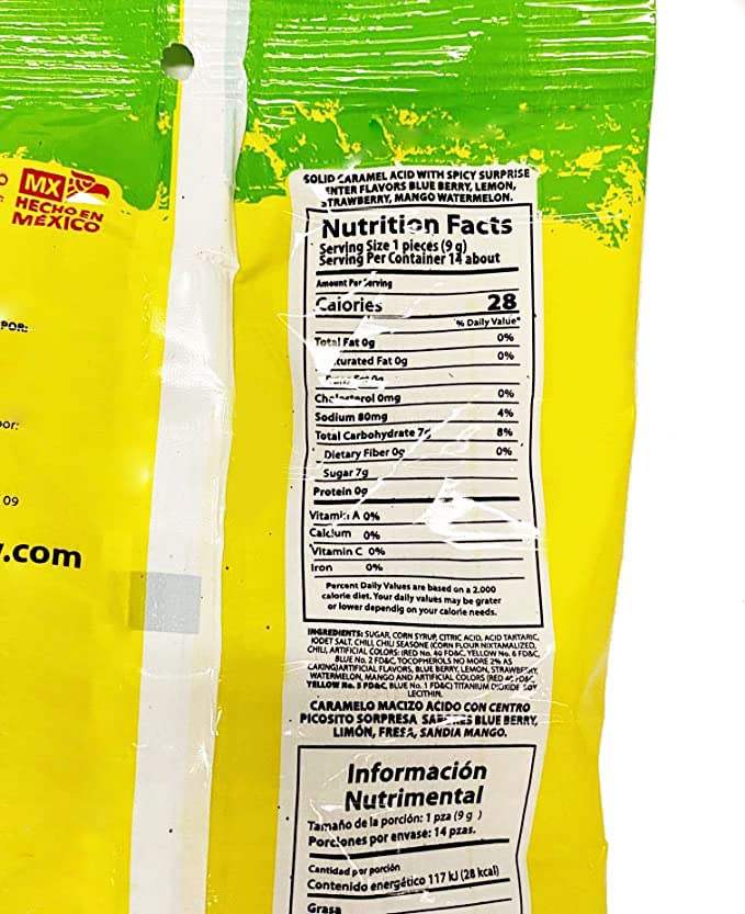 BENY LOCOCHAS SOURS PEG BAG 4 OZ 14 PCS