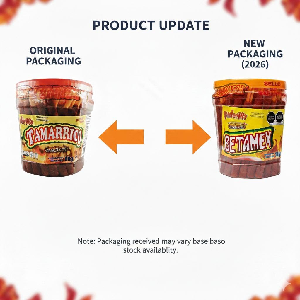 BETAMEX Tamarrico Candy Tamarind Flavor Sticks 50 Pcs 1kg/2.2pounds – Mexican Candy – Chili and Natural Tamarind – Spicy Flavor