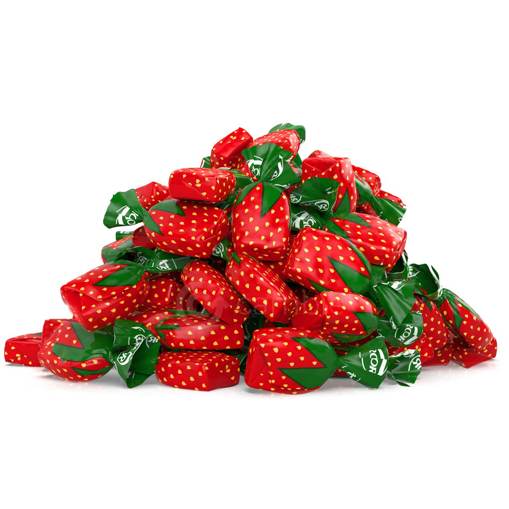 Strawberry Hard Candy Individually Wrapped by Cambie, 2 lbs of Strawberry Candy with a Deliciously Sweet Hard Exterior with a Soft, Fruit-Filled Center