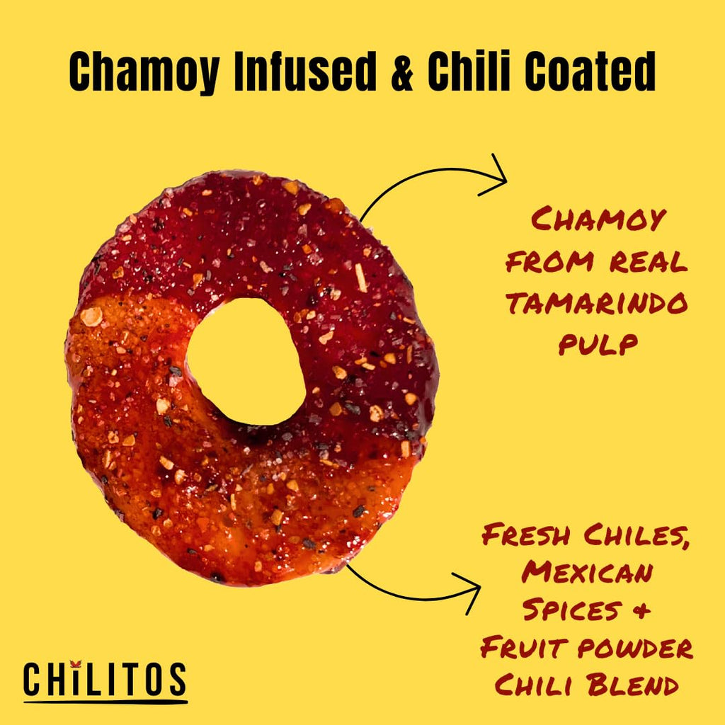 Chilitos Sweet, Sour & Spicy Chamoy Candy - Mexican Gummy Candy & Chamoy Gushers for All Ages, Authentic Dulces Mexicanos Enchilados as Seen on TikTok! (8 oz Jar, Gusher Balls Jar)