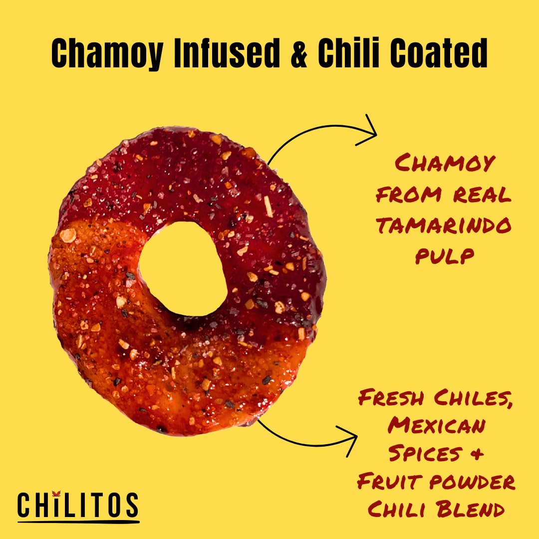 Chilitos Sweet, Sour & Spicy Chamoy Candy - Mexican Gummy Candy & Chamoy Gushers for All Ages, Authentic Dulces Mexicanos Enchilados as Seen on TikTok! (8 oz Jar, Gusher Balls Jar)