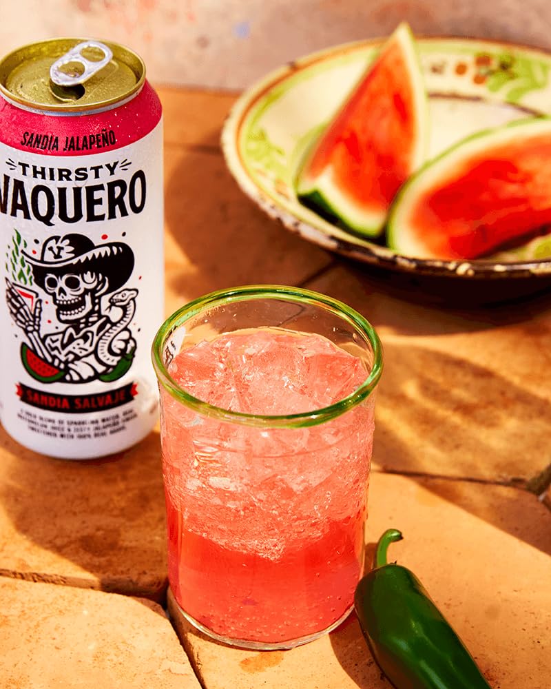 Thirsty Vaquero, Variety Pack, Mexican-inspired soda, Real Fruit Juice & Savory Spices, Organic Agave, Low Calorie | Lime, Salt & Chile, Watermelon Jalapeno, Mango Habanero (12-Pack | 16Oz Cans)