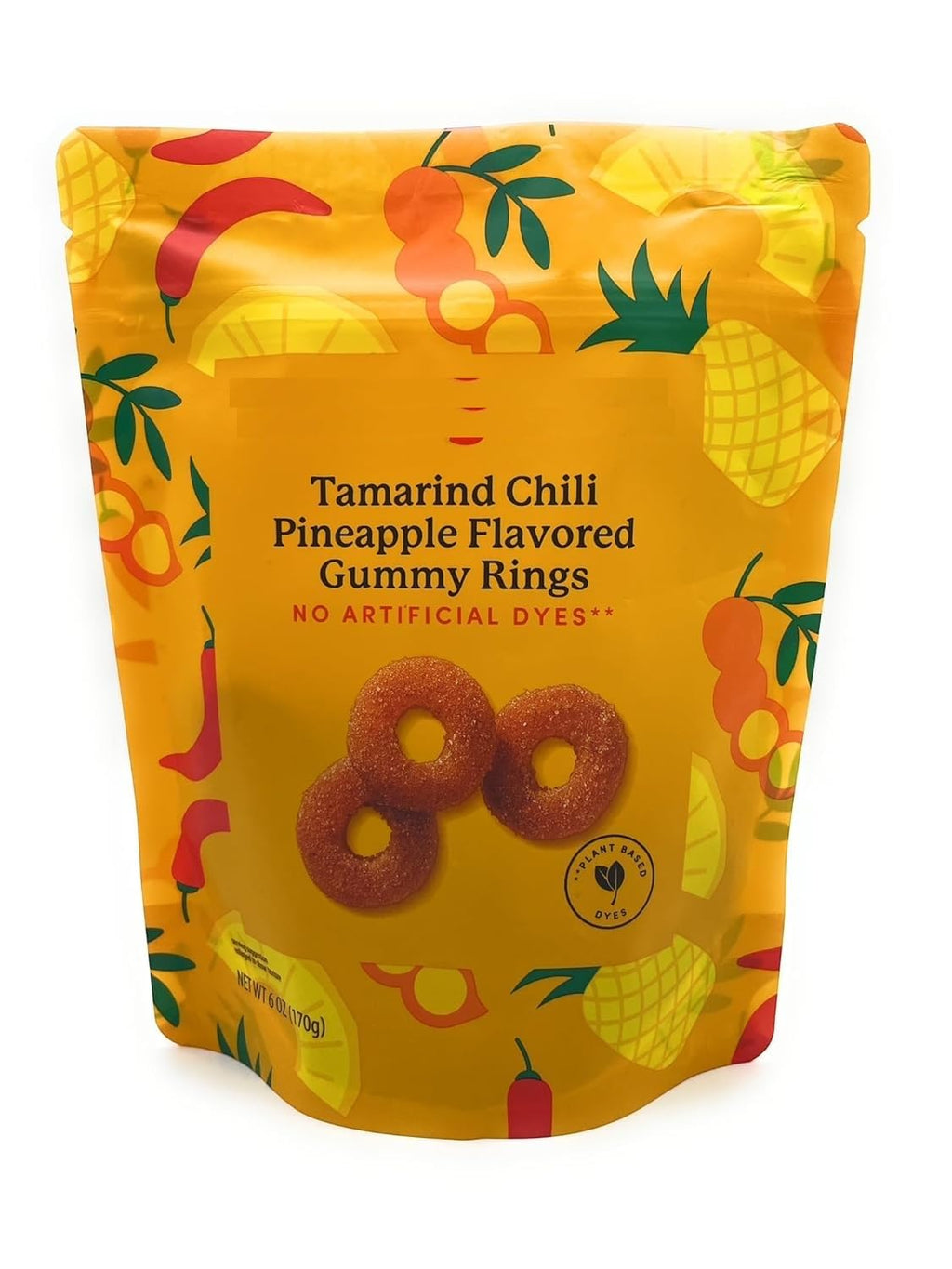 Tamarind Chili Pineapple Flavored Gummy Rings, Bettergoods 6oz/170g – Pack of 1